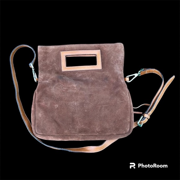 Luisanna Brown Suede Crossbody Bag